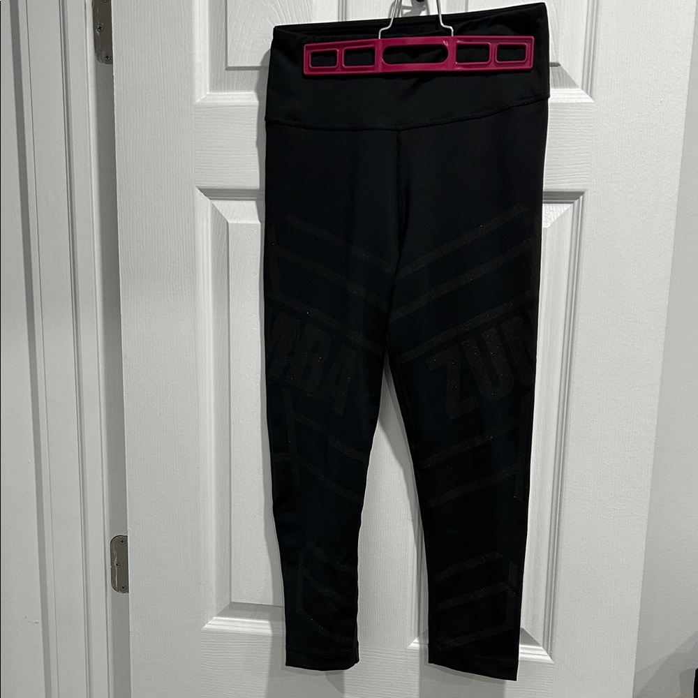 ZUMBA SALE! Black Leggings with Glitter Lettering